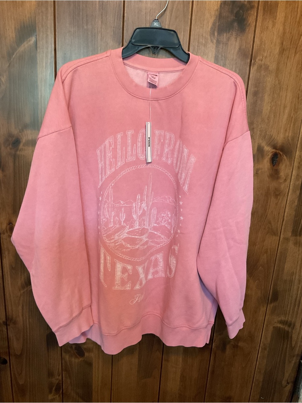 PINK Victoria's Secret Dusty Pink Texas Graphic Crewneck Sweatshirt